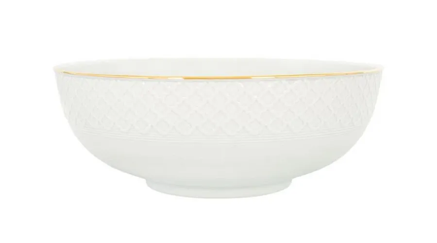 obrazek 1 Okrągła porcelanowa miska na sałatkę 25 cm Empire Gold