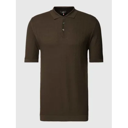 Zdjęcie Koszulka polo o kroju slim fit z fakturowanym wzorem model ‘Flavio’