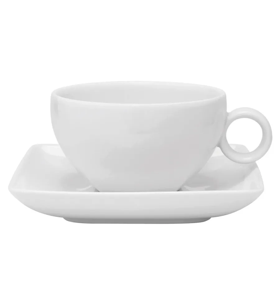 obrazek 1 Biała klasyczna filiżanka do herbaty ze spodkiem z kolekcji Carré White - Vista Alegre
