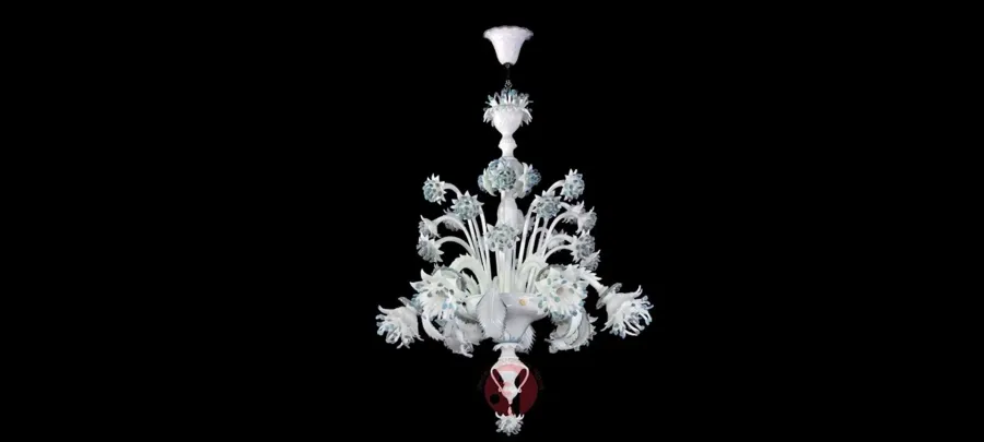 obrazek 1 Unikalny kwiatowy żyrandol do salonu ze szkła Murano - Vetreria Artistica Rosa