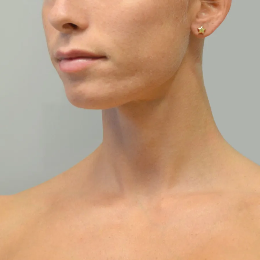 obrazek 2 Kolczyki gwiazdki z żółtego złota