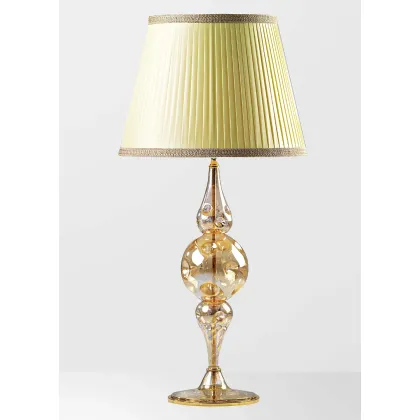 Zdjęcie Szykowna duża lampa z bursztynowego szkła Murano