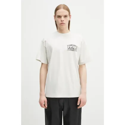 Zdjęcie Aries t-shirt bawełniany Aged Ancient Temple SS Tee kolor beżowy z nadrukiem AR6003103