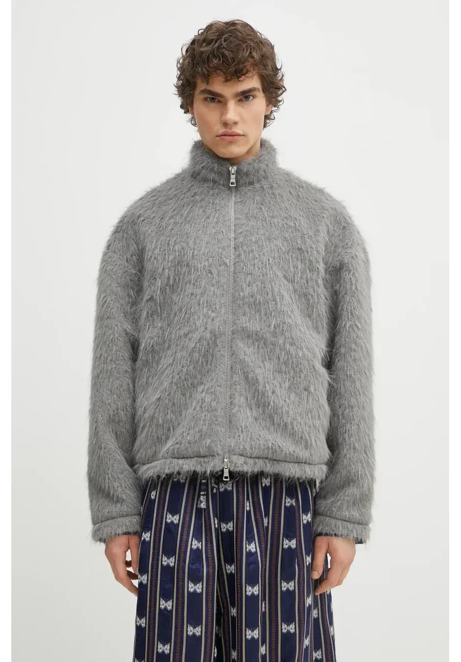 obrazek 1 MKI MIYUKI ZOKU kurtka Faux Alpaca Track Jacket kolor szary przejściowa oversize FAUX.ALPACA.TRACK.JACK.