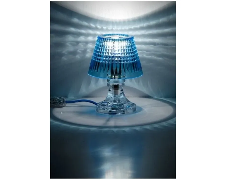obrazek 2 Stylowa lampa stołowa z niebieskim kryształowym kloszem – Il Paralume Marina