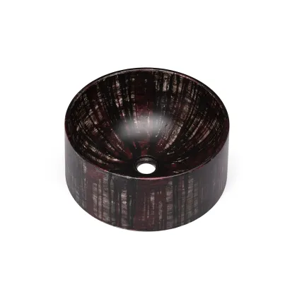 Zdjęcie Prestiżowa umywalka 40 cm COLUMBA BASIC – BLACKSMITH, czarno-czerwony, lakier matowy