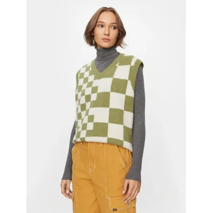 Zdjęcie Vans Sweter Courtyard Checker Sweater Vest VN000F6WBD41 Zielony Regular Fit