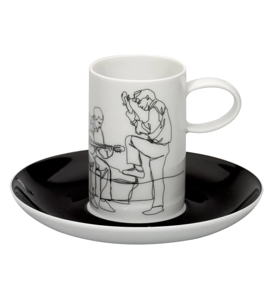 obrazek 4 Zestaw 4 porcelanowych filiżanek do kawy z talerzykami - Vista Alegre