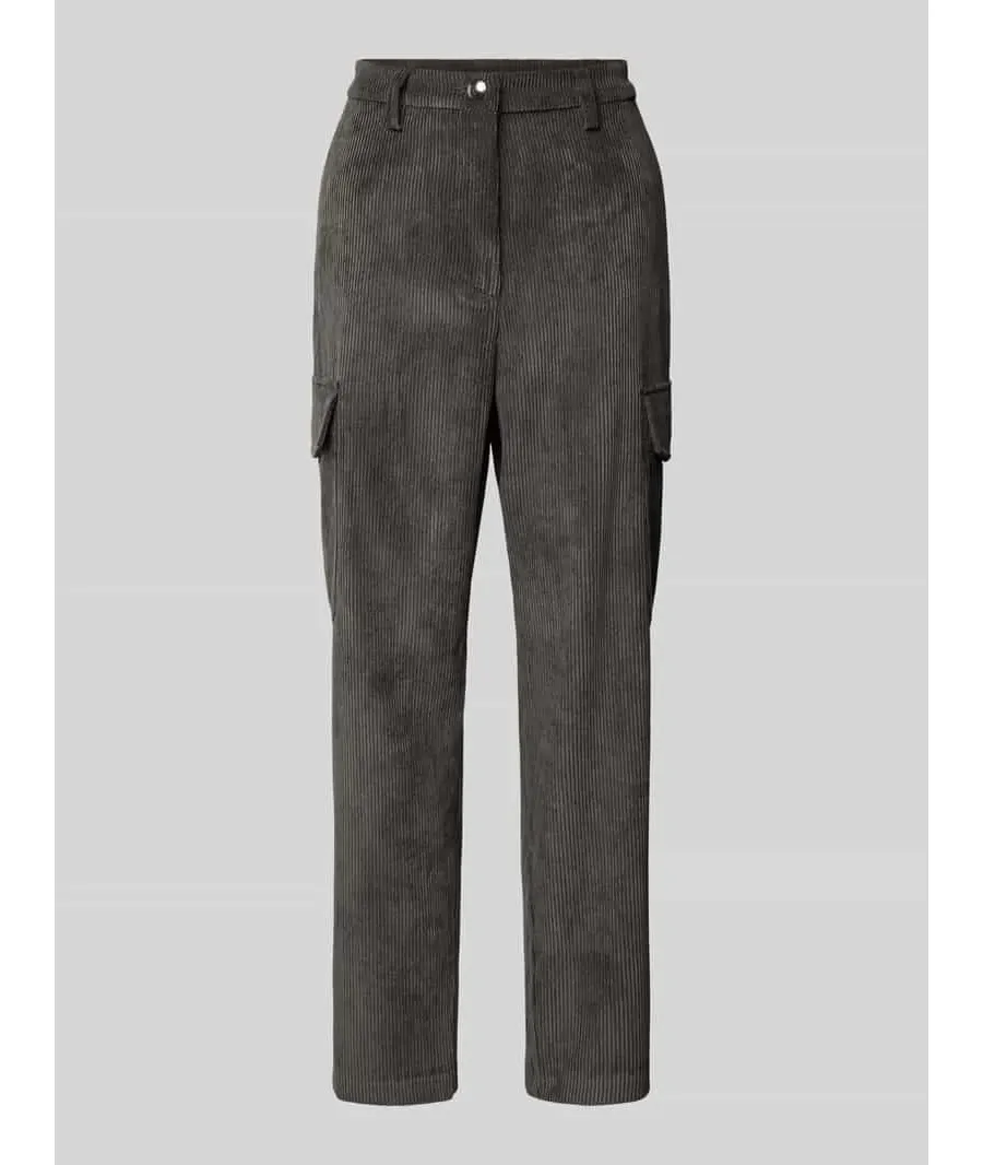 obrazek 1 Spodnie sztruksowe o kroju tapered fit z kieszeniami cargo model ‘Rahel’
