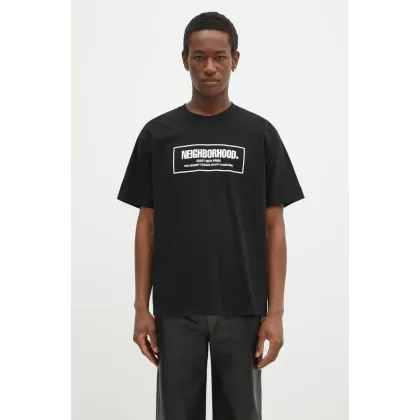 Zdjęcie NEIGHBORHOOD t-shirt bawełniany Tee SS - 1 męski kolor czarny z nadrukiem 242PCNH.ST01