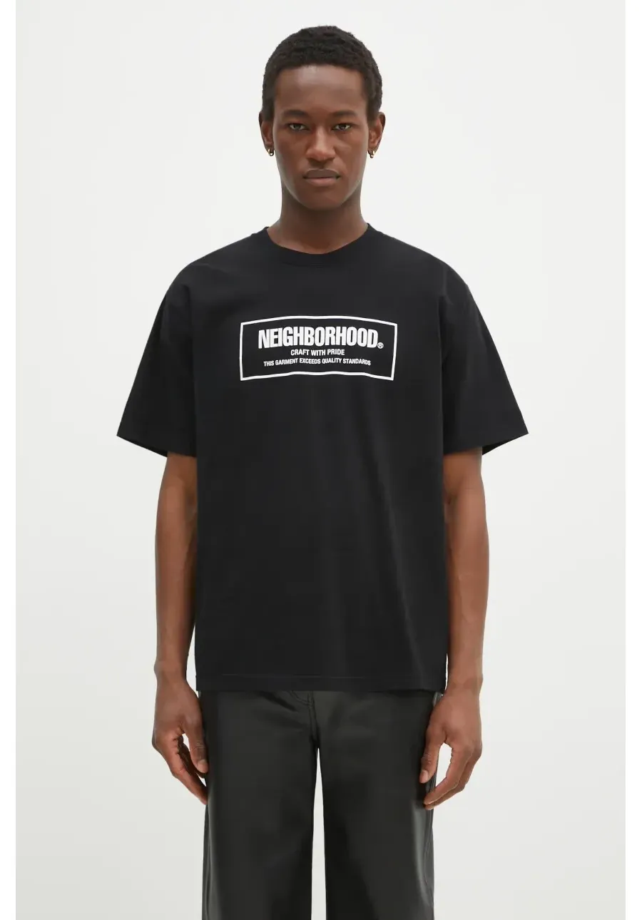 obrazek 1 NEIGHBORHOOD t-shirt bawełniany Tee SS - 1 męski kolor czarny z nadrukiem 242PCNH.ST01