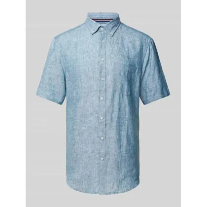 Zdjęcie Koszula lniana o kroju regular fit z kołnierzykiem typu button down