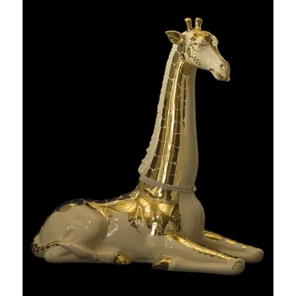 Picture A large figure of a giraffe made of ceramics