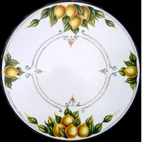 Picture A lava garden countertop decorated with a beautiful lemon motif – Ceramiche Valchida