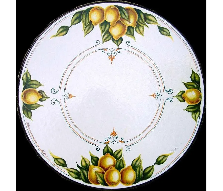 obrazek 1 Blat ogrodowy z lawy zdobiony pięknym motywem cytryn – Ceramiche Valchida