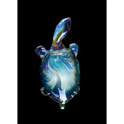 Zdjęcie Designerska rzeźba żółw w chalcedonie ze szkła Murano rozmiar s