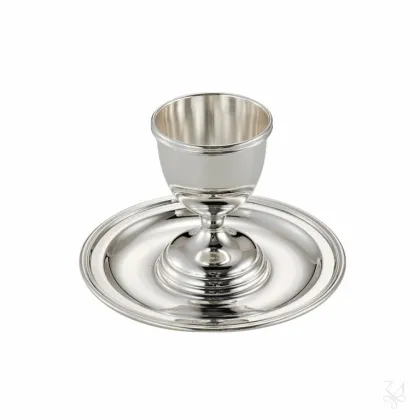 Picture Stylish silver egg holder with plate - Zaramella Argenti