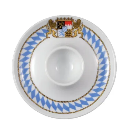 Zdjęcie Stylowy porcelanowy talerzyk na jajko z bawarskim zdobieniem - Seltmann Weiden