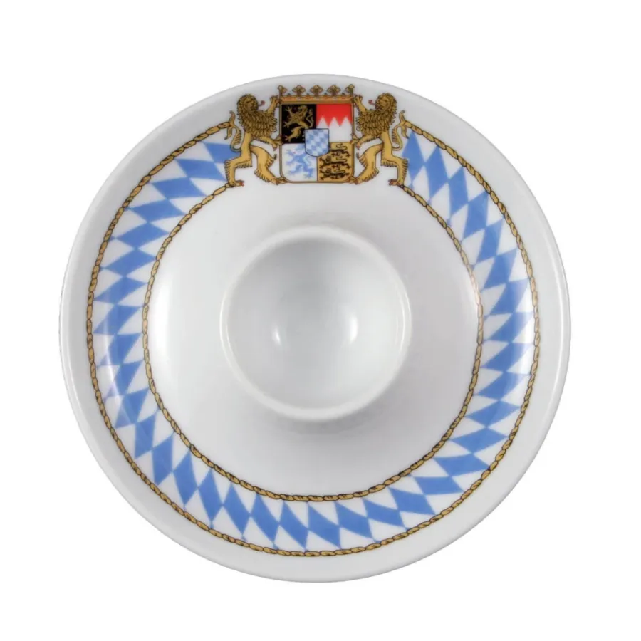 obrazek 1 Stylowy porcelanowy talerzyk na jajko z bawarskim zdobieniem - Seltmann Weiden
