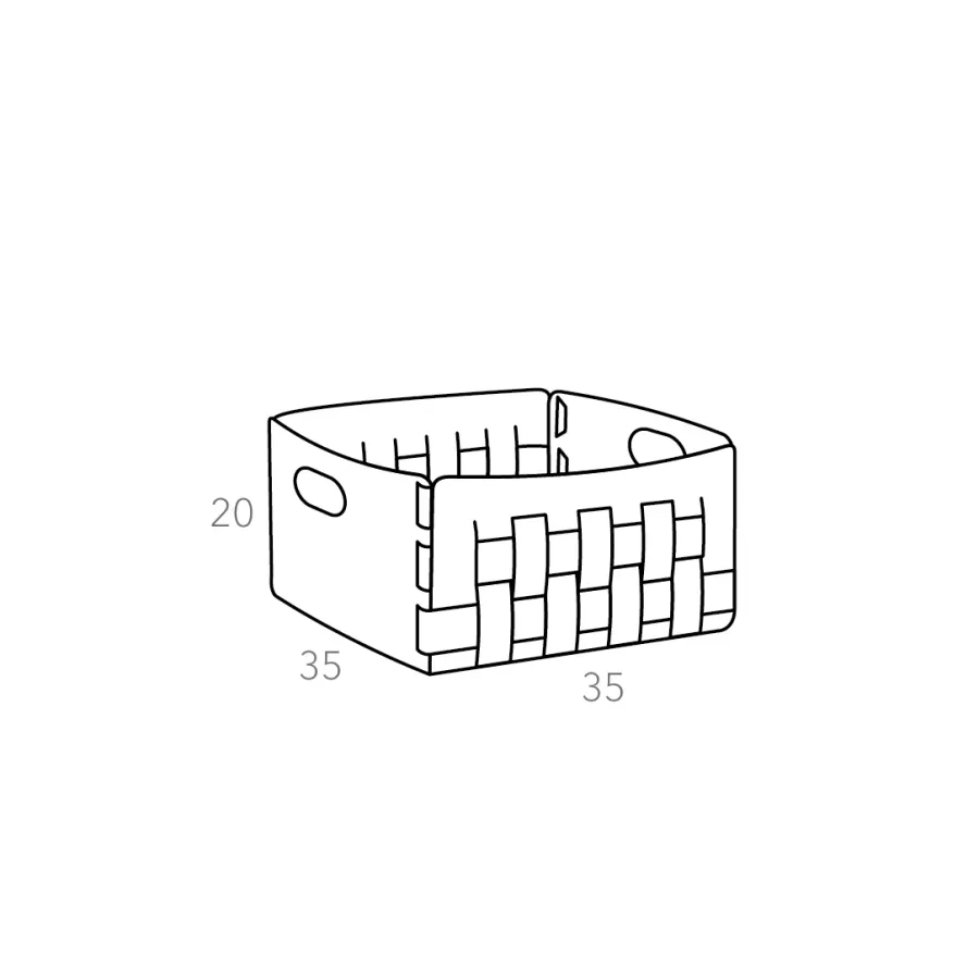 obrazek 2 Skórzany bordowy kosz Bottega o wymiarach 35x35xH20 cm