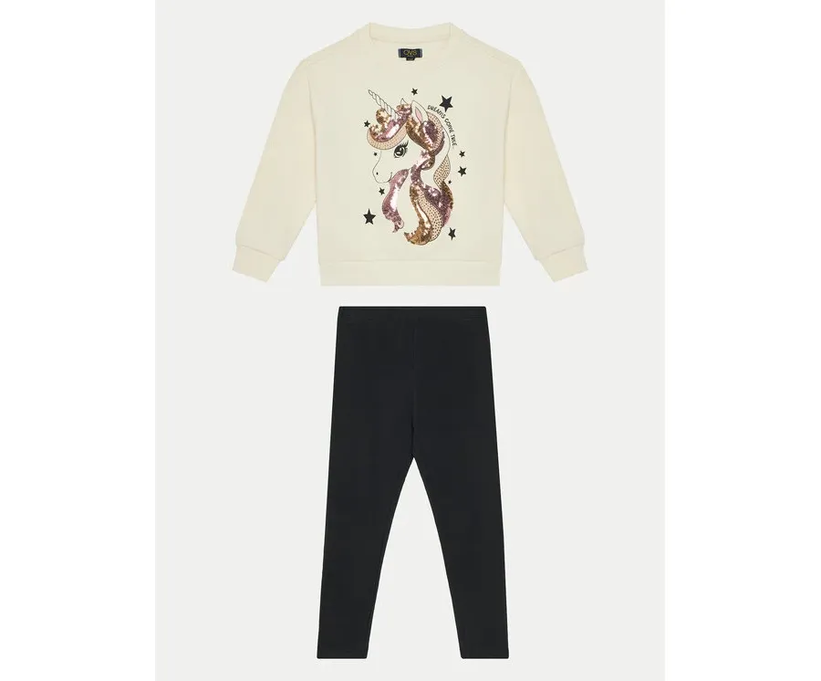 obrazek 1 OVS Komplet bluza i legginsy 2135616 Écru Regular Fit