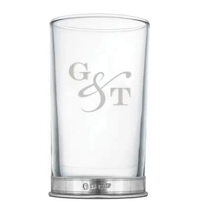 Zdjęcie Szklanka do ginu Highball „G & T” z cynową podstawą
