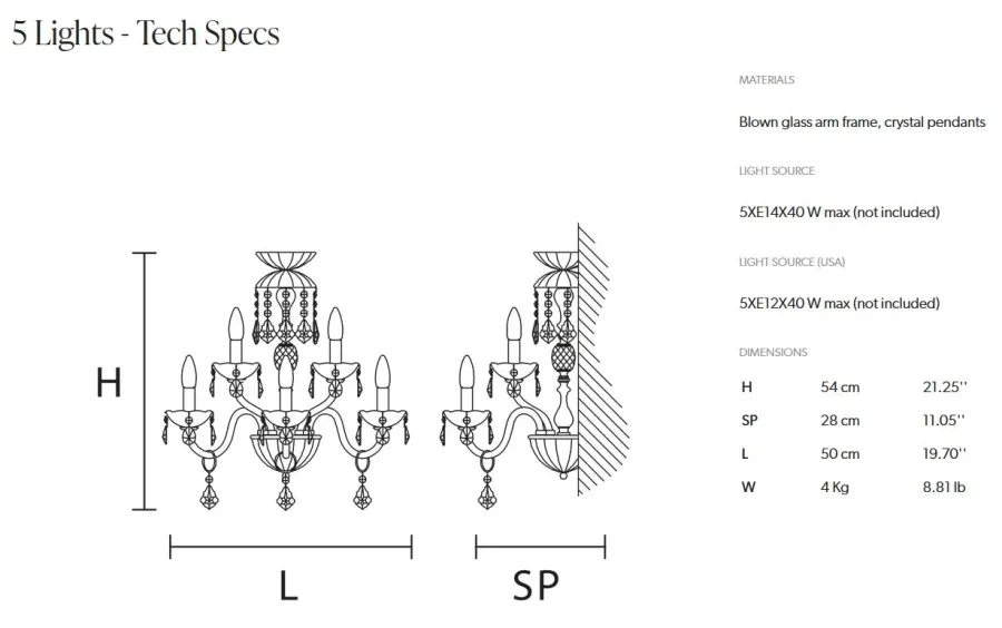 obrazek 3 Luksusowa lampa ścienna od włoskiej marki Masiero