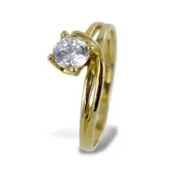 Picture Gold ring with white zircon