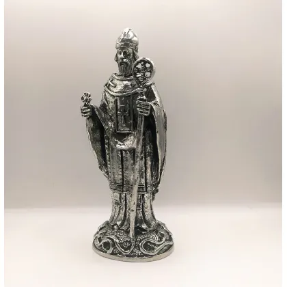 Zdjęcie Wyjątkowa duża figurka św. Patryka wykonana z pewteru