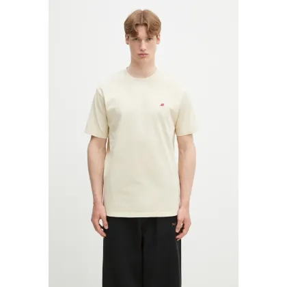 Zdjęcie New Balance t-shirt bawełniany Made In Usa Core T-Shirt SD męski kolor beżowy gładki MT21543SD