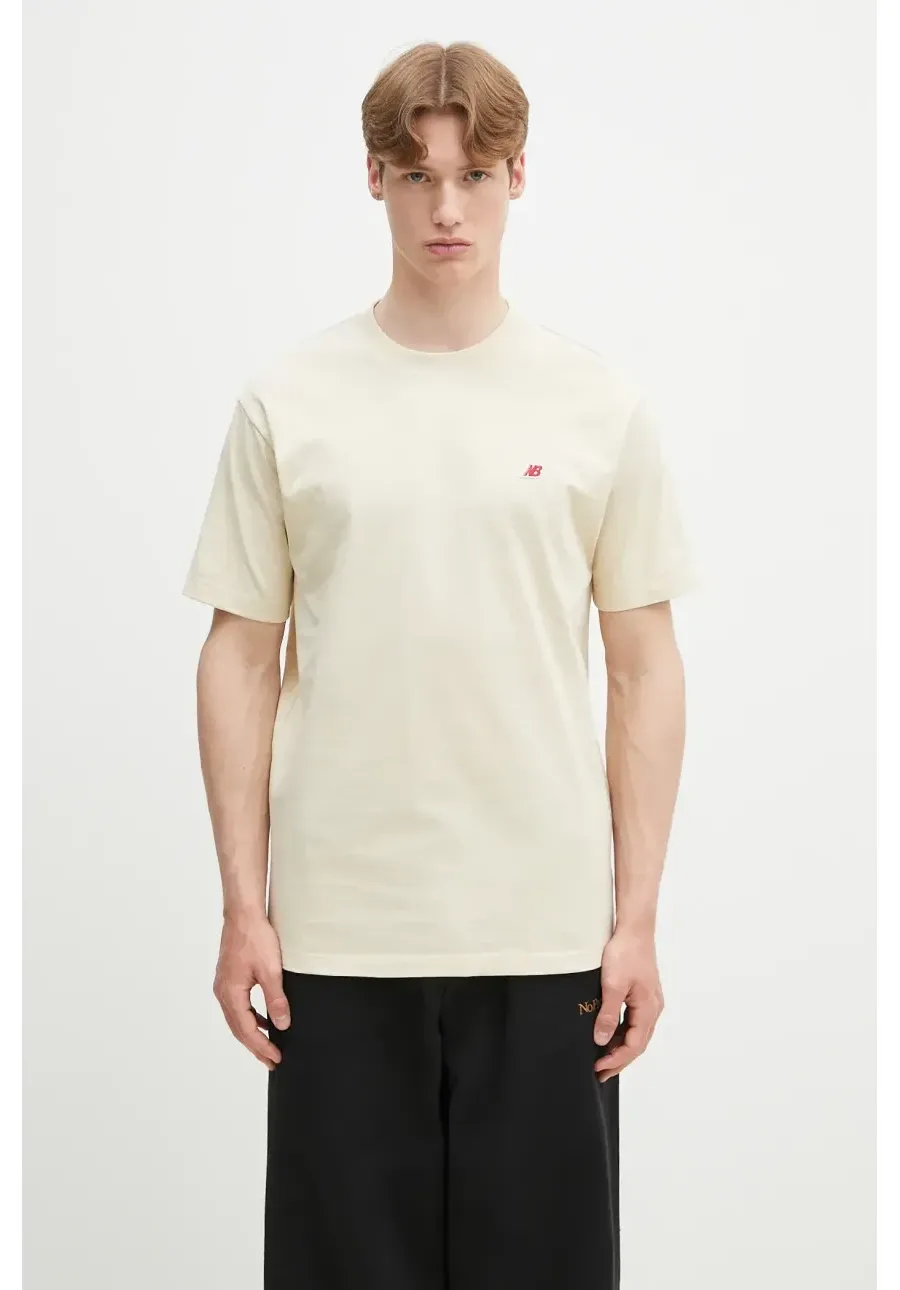 obrazek 1 New Balance t-shirt bawełniany Made In Usa Core T-Shirt SD męski kolor beżowy gładki MT21543SD