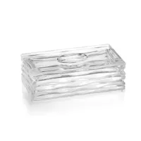 Zdjęcie Kryształowy pojemnik na chusteczki z naprzemiennie matowym i przezroczystym wzorem fal - Il Paralume Marina