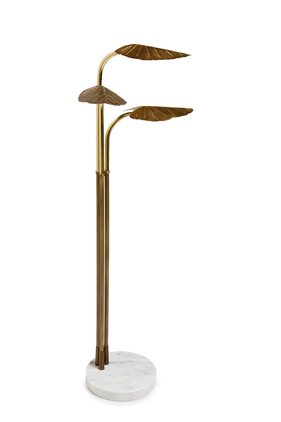 obrazek 3 Lampa stojąca wykonana z mosiądzu z marmurową podstawą - Ginger & Jagger