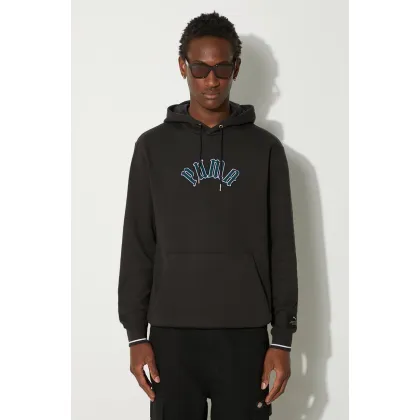 Zdjęcie Puma bluza bawełniana Classics Play Paris Hoodie męska kolor czarny z kapturem z aplikacją 626766