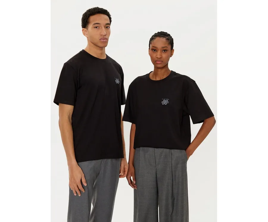 obrazek 1 Filling Pieces T-Shirt Unisex Embroidered Knot 7449986 Czarny Regular Fit