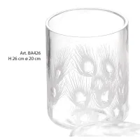 Picture Beautiful Italian crystal bathroom basket with an engraved peacock figurine – Il Paralume Marina