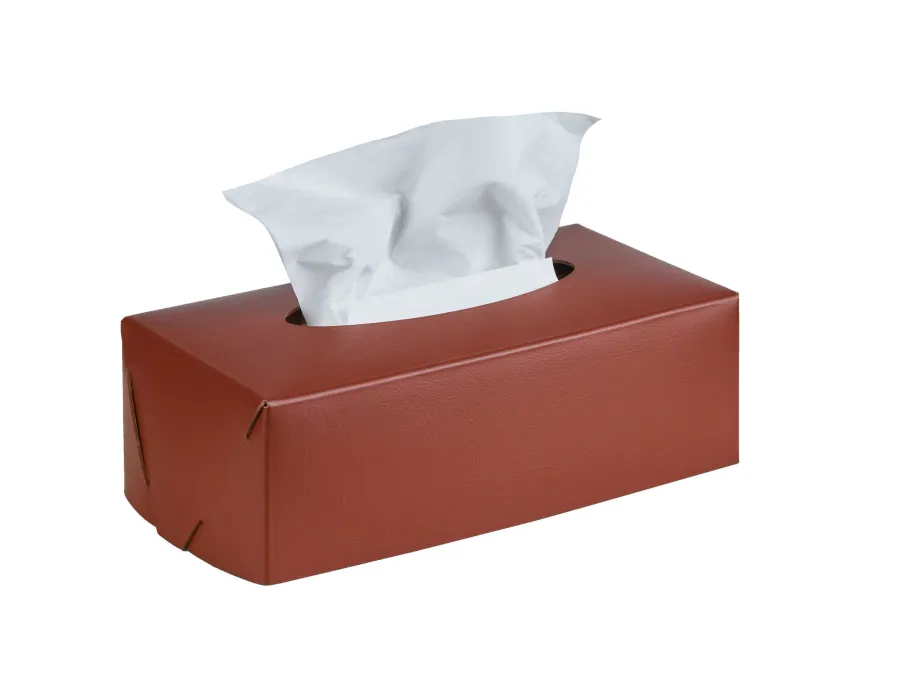obrazek 1 Bordowe pudełko na chusteczki 23x12xH7,5 cm wykonane ze skóry