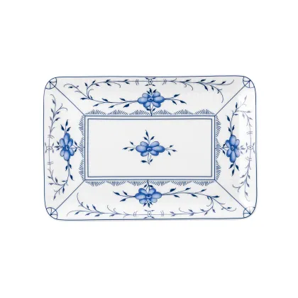 Zdjęcie Prostokątny półmisek z porcelany z motywem roślinnym – Tettau