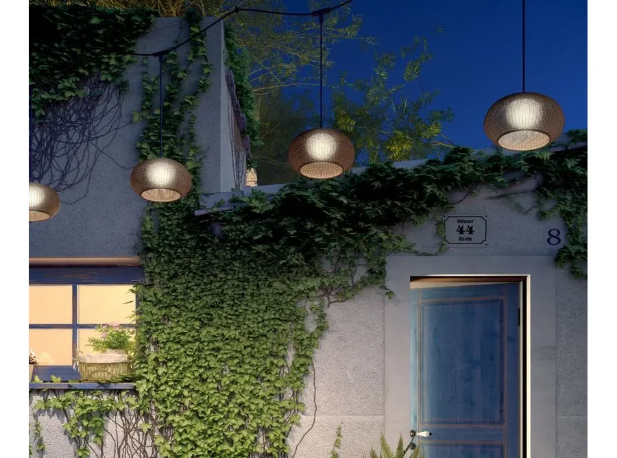 obrazek 1 Unikatowe oświetlenie ogrodowe - 4-elementowa lampa wisząca