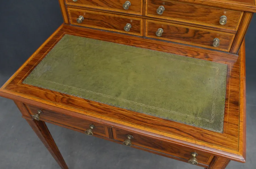 obrazek 7 Eleganckie biurko w stylu edwardiańskim z drzewa różanego - antyk