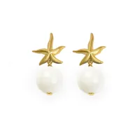 Picture Unique Earrings 18K Gold Plated Silver Earring Antioxidant Treatment Faceted White Agate