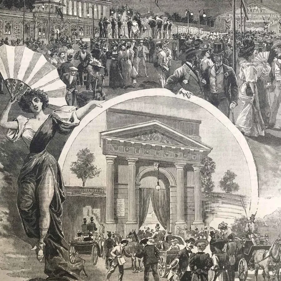 obrazek 3 Antyczny wydruk przedstawiający Milan Arena w 1897 r.