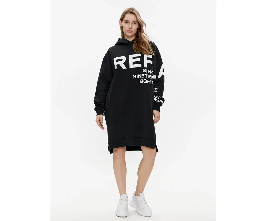 obrazek 1 Replay Sukienka dzianinowa W9068.000.23190P Czarny Relaxed Fit REPLAY