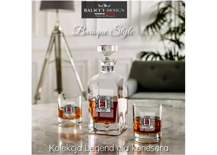 obrazek 1 Karafka i szklanki do whisky z bursztynem Legend