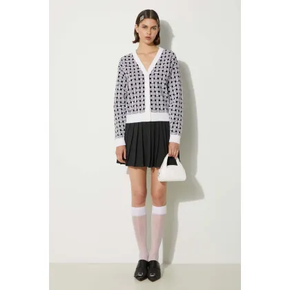 Zdjęcie Kenzo kardigan z domieszką wełny Weave Cardigan kolor biały FE62CA4723CA.02