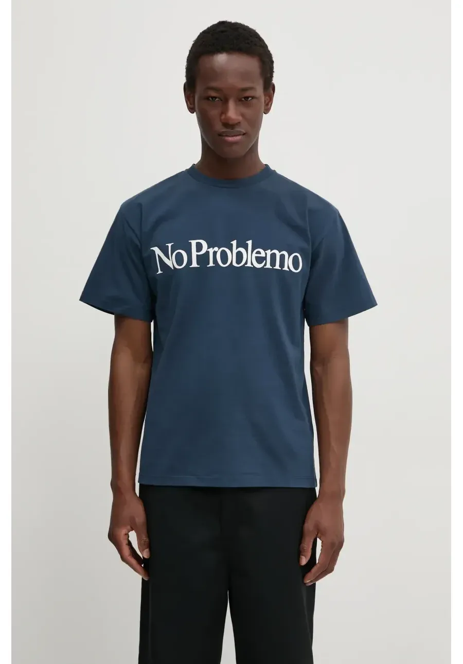 obrazek 1 No Problemo t-shirt bawełniany SS Tee kolor granatowy z nadrukiem NP60002.02