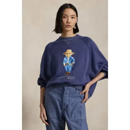 Zdjęcie Polo Ralph Lauren bluza damska kolor niebieski z nadrukiem 211959106