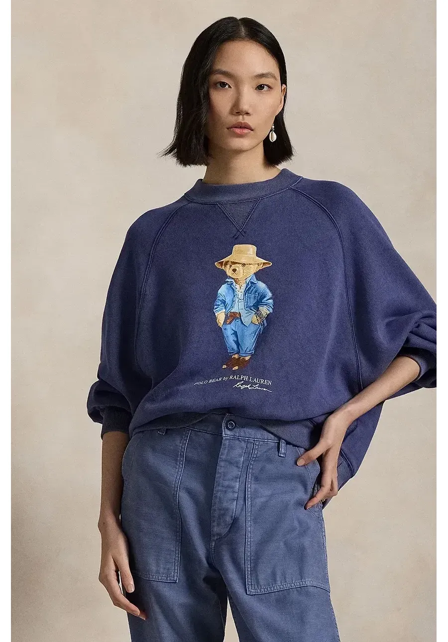 obrazek 1 Polo Ralph Lauren bluza damska kolor niebieski z nadrukiem 211959106