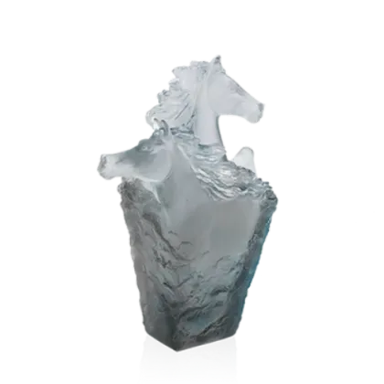 Picture Stylish gray and blue pencil holder with a horse motif - Daum brand