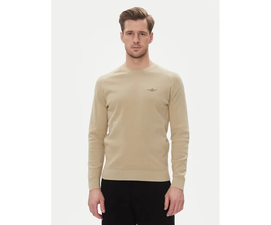 obrazek 1 Aeronautica Militare Sweter 251MA1556L560 Beżowy Regular Fit